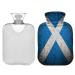 ZZXXB grunge hot water bottle with Scotland flag with fleece cover 1 liter PVC warming bag for neck shoulder pain handfoot warmer and heating capacity and cold therapy