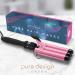 3 Barrel Curling Iron Wand - Triple Barrel Hair Waver for Soft Beach Waves - Dual Voltage, Adjustable Temperature - Pink - Buy Online on GoSupps.com