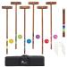 Pointyard 32 Six Player Croquet Set, Regulation Classic Vintage Croquet Set with Wooden Mallets/Colored Ball/Wickets/Stakes for Adults/Teenagers/Family-Perfect for Lawn/Backyard Game/Park