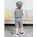 Mint Green 4pcs Baby Boy Gentleman Suit Set | Shirt, Bowtie, Waistcoat, Trousers, Hat | 2-3 Years Grey Black - Buy Online on GoSupps.com