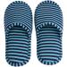 JOROBURO Travel Sipplers Portable Reusable Indoor Soft Cotton Anti Slip Slipperswith Portable Carrying Bag Foldable Hotel Slippersfor Home Hotel House Sipplers Disposable Male 15x12cm Teal Blue Stripes - Buy Online on GoSupps.com
