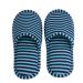 Alomejor 1 pair of foldable travel house shoes portable striped spa house shoes washable non-slip for indoor use made of soft cotton type cyan stripes