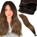 LAAVOO Virgin Human Hair Ombre Extensions - Light Brown to Dark Brown - 25g 40cm Real Hair Tresses for Sew-In | Premium Quality - Buy Online on GoSupps.com