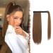Fine ponytail extensions smooth long ponytail Extension hair part braid in ponytail extension hair extension hair extension braid hair extension for women 40 cm strawberry blond strawberry blonde 27/30#-Wrap around 40 cm (1 Pack)
