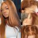 Ginger Brown Lace Front Human Hair Wig 20 Inch - 150% Density Straight Ginger Blonde Wig with HD Lace Frontal & Baby Hair - Brazilian Hair Pre Plucked for Natural Look - Buy Online on GoSupps.com