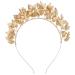 SOLUSTRE Bridal Headband Gold Leaf Princess Tiara Wedding Headpiece Prom Festival Hair Accessories for Women Girls Golden