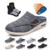 Diabetic Shoes Women Casual Arthritis Edema Adjustable Non-Slip Diabetic Slippers Pressure-Free Lightweight Walking Shoes for Elderly Diabetic Plantar Fasciitis Swollen Feet 8.5 Dark Gray