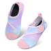 JIASUQI Kids Boys Girls Water Shoes Quick Dry Barefoot Aqua Socks for Beach Swimming Pool 8.5/9 UK Child Easy Light Pink