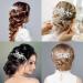 Makone Silver Rhinestone Wedding Hair Clip - Bridal Hair Accessories for Women - Flower Headpiece Barrette for Bride Bridesmaid Girls - Buy Online on GoSupps.com