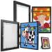 Butory 2 pieces of children artificial frame picture frame art photo frames fillable children drawings a4 wood art frame for storage children's art works (black)