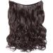Hair Extensions no Clip Invisible Wire Adjustable Secret Rubber Band Hairpiece Real Natural Synthetic Fibre Hair 16 inch Curly Wavy Dark Brown - Buy Online on GoSupps.com
