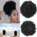 JHZHONG Afro Puff Drawstring Ponytail for Black Women Short Kinky Curly Afro Ponytail Synthetic Hair Afro Bun Drawstring Ponytail for Wome(Black/Large (Pack of 1) Large (Pack of 1) Black(1B)