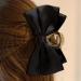 Fovolat Bow Clips | Hair Clamp Aesthetic Satin Big Hair Bows Large Claw Clips Hair Barrettes for Thick Thin Curly Hair Black - Buy Online on GoSupps.com