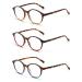 JM 3 Pack Vintage Round Reading Glasses Spring Hinge Glasses for Readers Women Men 3 Pack Mixed Color 2.75