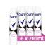 Sure Invisible Pure Anti-Perspirant Aerosol pack of 6 deodorant for women that protects against white marks and yellow stains for 48-hour sweat and odour protection 200 ml