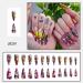 24Pcs Colorful Stiletto Press-On Nails | Glossy Acrylic Sun Moon Cloud Design | Reusable Almond Shape Fake Nails for Men & Women | Perfect for Manicure - Buy Online on GoSupps.com
