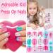 144Pcs Kids Press on Nails - Colorful Days | Thrilez Girls False Nails for Children | Pre Glue Stick on Short Nails Decoration Gift for Kids & Teens (Ages 7-12) - Buy Online on GoSupps.com