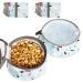 Wakytu travel bumps dog bowls foldable travel bowl dog bowl leakage secure with mountaineering carabiners for cats pets and dogs for water and food (water + lining shells m)