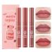 3 Colours Nude Matte Lipstick Set 24 Hour Superstay Natural Nude Lip Glazes Velvet Air Moisture Smooth Crayon Lip Stain  Ultimate Nourishing Color Stick Lip Glaze Long Lasting Waterproof Lip Gloss Lipstick for Women Make...