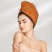 Orange Glitter Hair Towel Wrap - Quick Drying Turban with Button | Soft & Absorbent Hair Drying Towel for All Hair Types - Buy Online on GoSupps.com