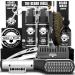 Beard Straightener Grooming Kit for Men, Beard Growth Kit, Beard Wash, Brush & Comb, Unscented Growth Oil, All Natural Chanel Balm, Conditioner, Razor & Scissors, Great Gift Black