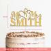 Personalised Acrylic Wedding Cake Topper - Mr and Mrs Rustic Design | Customisable with Any Name & Color | Grey Wedding Cake Decoration - KreateSquare - Buy Online on GoSupps.com