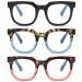 Oversized Reading Glasses For Women Blue Light Blocking Computer Readers Spring Hinge Retro 3 Packs +2.5