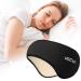 Sleep Mask Eye Mask for Sleeping with Heads Adjustable Earmuffs for Sleep Ear Warmers for Men & Women 2 in 1 Ear Mask and Eye mask Comfortable & Soft Eye Cover for Side Sleepers (Black)