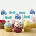 MonMon & Craft It's a Boy Cupcake Toppers - Baby Shower Cupcake Toppers - Boys 1st Birthday - Gender Reveal Party Cupcake Decorations - Blue Glitter 24 Pcs - Buy Online on GoSupps.com