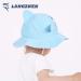 LANGZHEN Beach Sun Protection Hat for Baby Girls | Adjustable Toddler Kids Hat with Wide Brim & Chin Strap | Blue Shark Design | 4-6 Years - Buy Online on GoSupps.com