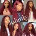 Burgundy Lace Front Human Hair Wig for Black Women - 24 Inch Deep Wave 99J Color, 13x4 Transparent Lace Frontal, Glueless Wet and Wavy Curly Wig, Pre Plucked Brazilian Virgin Hair - 180% Density - Buy Online on GoSupps.com