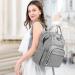 Viedouce Baby Diaper Backpack - Waterproof Large Capacity Gray Diaper Bag with Changing Pad & Stroller Straps | Multifunctional Baby Bag for Travel - Buy Online on GoSupps.com