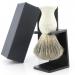 Badger Shaving Brush with Black Stand - Handmade Facial Care Resin Handle Shaving Brush for Best Shaving Foam
