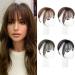 VANANA 3D Seamless Air Bangs Women Clip on Thin Hair Bangs Synthetic Invisible Hair Extension Straight Front Fringe for Daily Look (Dark Brown) - Buy Online on GoSupps.com