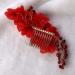 LALAFINA Wedding Hair Comb Artificial Flower Hair Barrettes Pearl Rhinestone Bridal Hair Clip for Women Girls (Red) - Buy Online on GoSupps.com