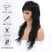 BESUTNG 80s 90s Mullet Wig for Black Women - 22 inch Long Black Synthetic Split Wig with Bangs and Fringe for Cosplay - Buy Online on GoSupps.com
