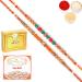 Ghasitaram Gifts Rakhi for Brother Rakhis Online - Set of 2 6490 6493 Fancy Rakhis with 200 GMS of Kaju katli and 200 GMS of Soan Papdi