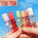 6 Pcs Fruit Lip Oil Hydrating Lip Glow Oil Lip Gloss Long-lasting Nourishing Moisturizer Lipstick Set