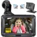 Zacro Baby Car Camera HD 1080P - Car Baby Mirror with 4.3'' Display for Rear Seat - Baby Car Monitors with Night Vision Function Wide View Angle Reusable Sucker Bracket - Car Mirror Baby Rear View 4.3inch HD 1080P II01(with bracket)