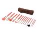 Bdellium Tools Professional Makeup Brush Pink Bambu Series - Complete 14pc. Brush Set with Roll-Up Pouch