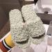 Fluffy Sliders Fur Slippers Women Shoes Furry Flat Sandals Outside Ladies Cute Fluffy Flops Fur Slides with Arch Support Women Slipper for Indoor Outdoor Fashion Sandals (C 24CM) (A 25CM)
