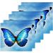 SUABO Cotton Bath Washcloths Set - Butterfly Blue Sky Design | Absorbent & Quick Drying Face Cloths for Bathroom, Spa, Gym, Kitchen - Pack of 2 - Buy Online on GoSupps.com