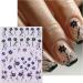 JMEOWIO 3D Embossed Flower Nail Art Stickers Decals Self-Adhesive 5D Spring Summer Black Purple Floral Nail Supplies Nail Art Design Decoration Accessories 4 Sheets - Buy Online on GoSupps.com