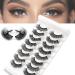 Naturally Thick Eyelashes(8 Pairs) D Curl False Eyelashes 3D Effect + Enlarge The Eyes Soft Curl Reusable Non-irritating for Parties D