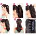 Long Short Claw Ponytail Hair Extensions One Piece Cute Clip in on Ponytail Jaw Claw on Straight Curly Hairpiece Brown Blonde Black Ombre 18" Curly Dark Brown - Buy Online on GoSupps.com