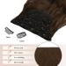 Feshfen Clip-In Hair Extensions - 4PCs 50cm Chestnut Brown Wavy Synthetic Hair - 180g Full Volume for Women - Buy Online on GoSupps.com