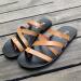 MisFun Men's Hallux Valgus Leather Flip Flops - Brown, Size 6.5 | Bunion Splints Slippers for Big Toe Bone Support & Orthopedic Pain Relief - Buy Online on GoSupps.com