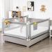 Baby Joy 57-Inch Extra Long Bed Rail for Toddlers | Height Adjustable & Foldable Guard with Safety Lock | Storage Pocket | Gray - Buy Online on GoSupps.com