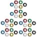 Toyvian 36 STK stress relief mini toys vibrate vibration ring massage ring feather finger finger finger massage maneuver handlobal toy sting band fingers tape finger massage roller tools 2.8*2.8cmx3pcs picture 1x3st