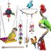 JIAYUE Bird Toys Parrot Chewing Toys, Bird Cage Accessories, Newly Upgraded Rope Bungee Bird Toys for Small Parakeets, Cockatiels, Finches, Budgie, Macaws, Parrots, Love Birds, Peony Cockatiel 9pcs